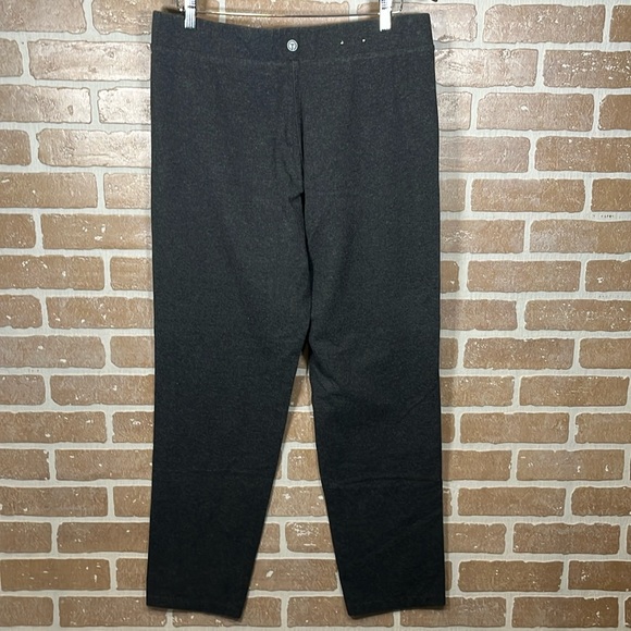 T by Talbots Straight gray pants Size L flat front elastic waist zip po… - Picture 5 of 7